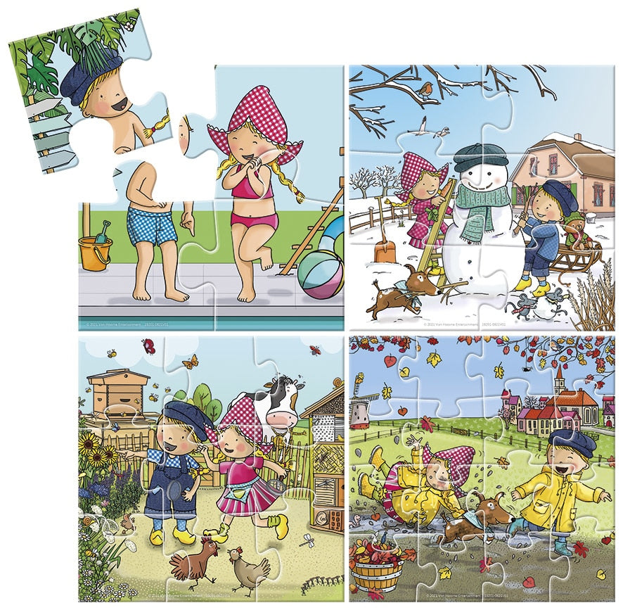 Fien & Teun 4 in 1 - 4, 6, 9, 16 stukjes