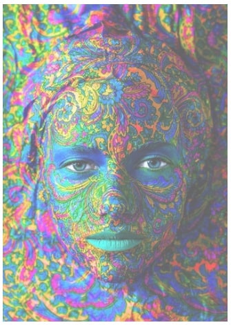 Woman with Color Art Makeup - 1000