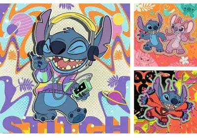 Disney Stitch- 3 x 49 stukjes