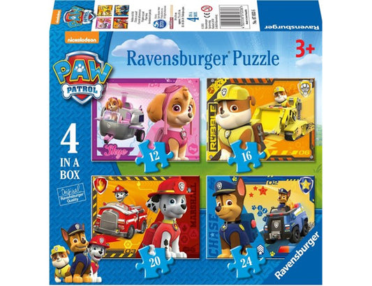 Paw Patrol 4 in 1 - 12, 16, 20, 24 stukjes
