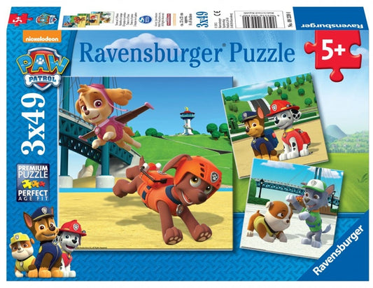 Paw Patrol - team op 4 poten - 3 x 49 stukjes
