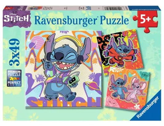 Disney Stitch- 3 x 49 stukjes