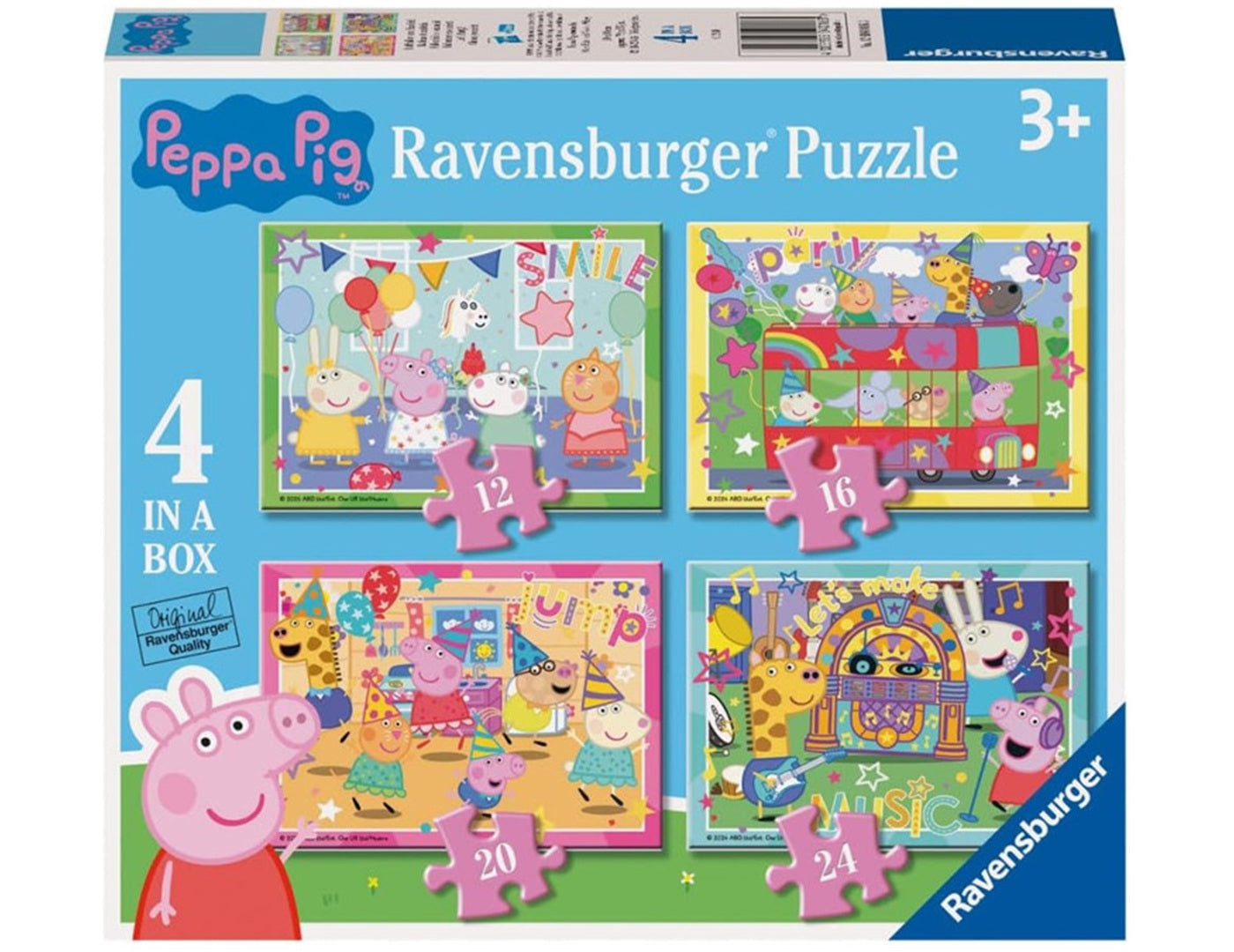 Peppa Pig 4 in 1 (2) - 12, 16, 20, 24 stukjes
