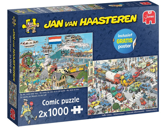 Verkeerschaos & Ter land, ter zee en in de lucht - 2x 1000